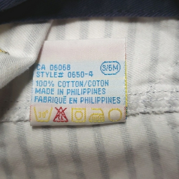 3/$20 Vintage cotton striped shortalls overalls sz 3 to 6 months unisex baseball - Picture 5 of 8